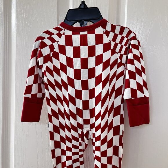 Brixton Phoenix Candy Check Bamboo Zip Romper Zippy Burnt Orange SZ Newborn NWT - Picture 11 of 15